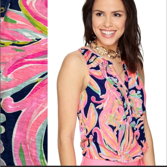 Lilly Pulitzer Banana Flambé Essie Top | Small - Picture 1 of 12